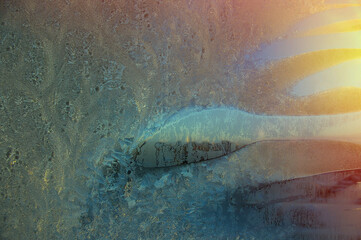 Picture of frost on the glass.