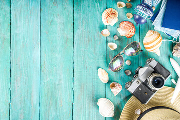 Bright  summer flat-lay