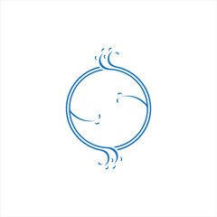 water circle motion design decoration symbol logo vector