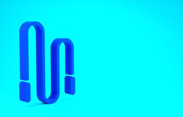Blue Jump rope icon isolated on blue background. Skipping rope. Sport equipment. Minimalism concept. 3d illustration 3D render.