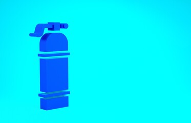 Blue Aqualung icon isolated on blue background. Oxygen tank for diver. Diving equipment. Extreme sport. Sport equipment. Minimalism concept. 3d illustration 3D render.