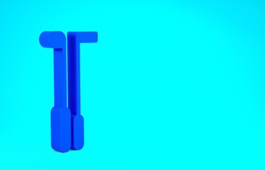 Blue Golf club icon isolated on blue background. Minimalism concept. 3d illustration 3D render.