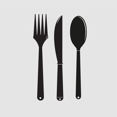 silhouette of cutlery