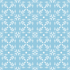 Geometric seamless pattern with snowflakes. Winter background. Vector illustration.