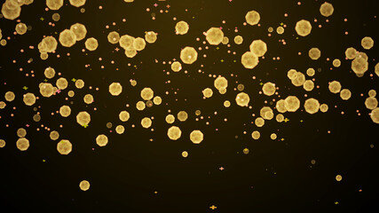 Pandemic Virus Cells 3D Rendering Floating Under Microscopic Concept Illustration.