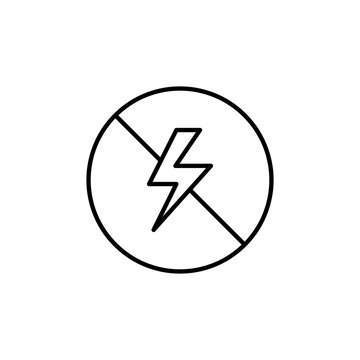 No flash icon. No light symbol modern, simple, vector, icon for website design, mobile app, ui. Vector Illustration