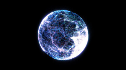 Plasma Sphere Swirl Wave Creative Illustration Background.