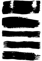 Collection of paint splash. Vector set of brush strokes. Isolated on white background. Grunge strokes	
