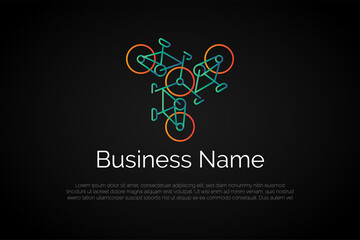 Colorful Triple Bike Logo Template