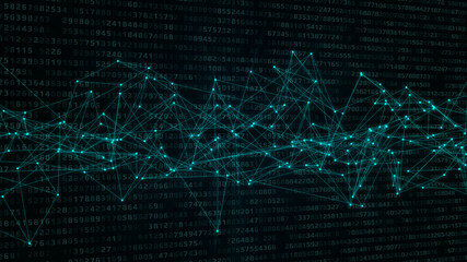 etwork Big Data Connection Node Structure Digital Technology Illustration Background.