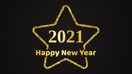 2021 Happy New Year gold background