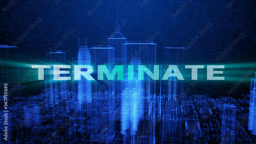 Poster HUD Futuristic Big Data Digital City Town Element Analysis Illustration. 3D Rendering Blue Wireframe Structure Building Screen Interface Sci fi.