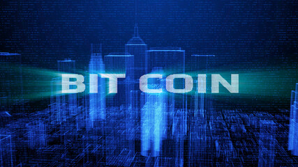 HUD Futuristic Big Data Digital City Town Element Analysis Illustration. 3D Rendering Blue Wireframe Structure Building Screen Interface Sci fi.