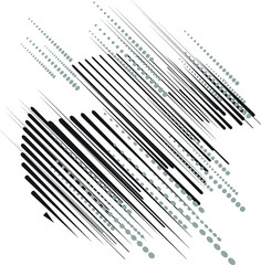 Logo with speed lines in circle, rectangle and triangle form .Square unusual icon Design .Black Vector stripes .Geometric shape.