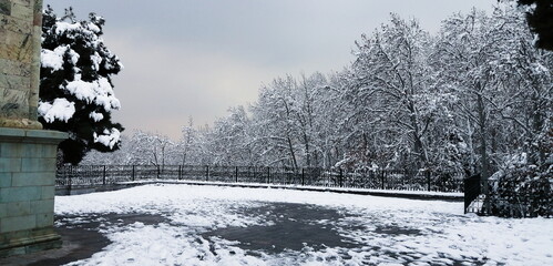 A snowy day in Saad Abad palace.