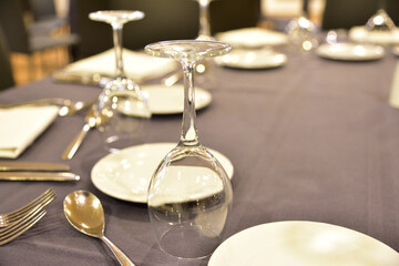 Table setting for a wedding party