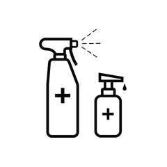Sanitizer spray for hand antiseptic vector