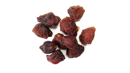 Dried Plums Isolated on White Background