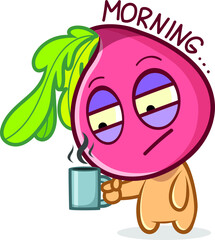 Funny radish vector emotions