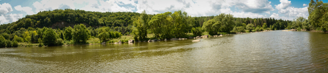 Beautiful panoramic summer landscape of green nature