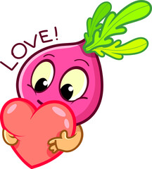Funny radish vector emotions