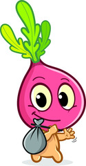 Funny radish vector emotions