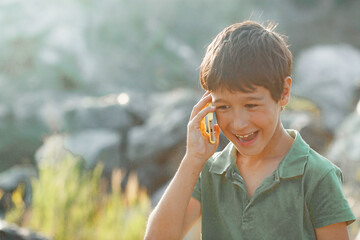 Boy With Mobile Phone