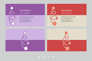 Naklejka premium Business card template. Attractiveness in two color schemes.