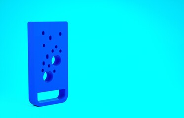 Blue Effervescent aspirin tablets dissolve in a glass of water icon isolated on blue background. Minimalism concept. 3d illustration 3D render.