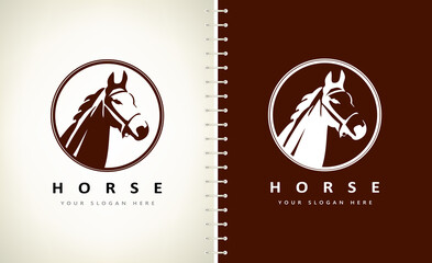 Horse logo vector.  Animal Design vector illustration.