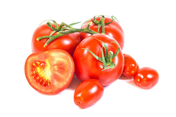 Healthy food, vegetable, red tomato on a white background