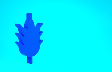 Blue Hop icon isolated on blue background. Minimalism concept. 3d illustration 3D render.