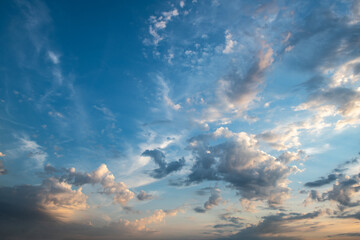 Nice summer evening sky landscape with clouds