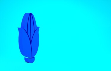 Blue Corn icon isolated on blue background. Minimalism concept. 3d illustration 3D render.