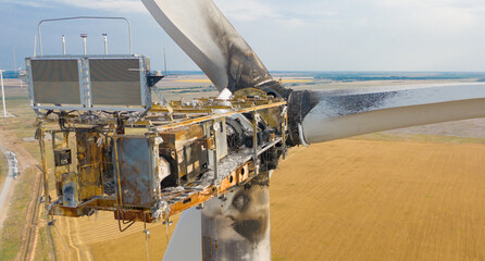 The wind farm was damaged by lightning.