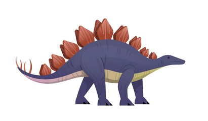 Stegosaurus dinosaur. Vector cartoon dinosaur.