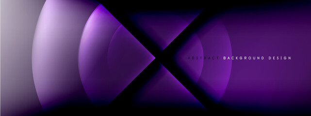 Vector abstract background - circle and cross on fluid gradient with shadows and light effects. Techno or business shiny design templates for text