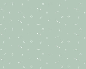 幾何学模様の小さい図形のパターン デザイン おしゃれ 丸 シンプル 背景 Wall Mural Yugoro