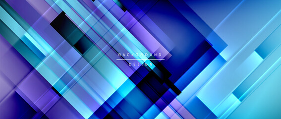 Dynamic lines on fluid color gradient. Trendy geometric abstract background for your text, logo or graphics