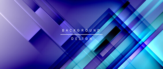 Dynamic lines on fluid color gradient. Trendy geometric abstract background for your text, logo or graphics