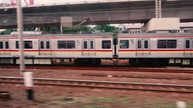 Electric train drove in Jakarta Indonesia
