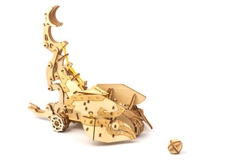 Children's wooden toys.The constructor is made of natural wood for children