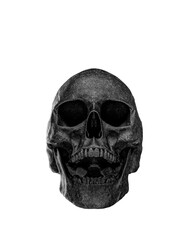 Black Human Skull Isolated on white background