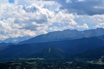 Mountain summer view. Zakopane city seen from Gubalowka Mountain, Poland, Europe. Gubalowka mountain is a popular tourist attraction, offering views of the Tatra Mountains and Zakopane.
