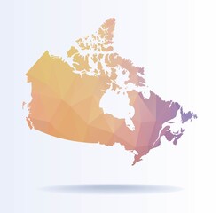Low poly map of Canada