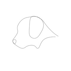 Dog silhouette on white background. Vector illustration