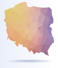 Low poly map of Poland