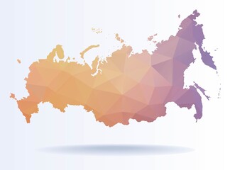 Low poly map of Russia