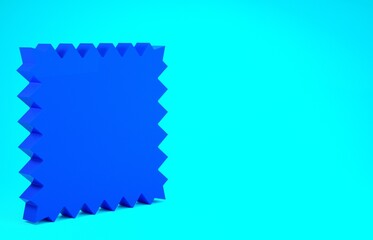 Blue Leather icon isolated on blue background. Minimalism concept. 3d illustration 3D render.
