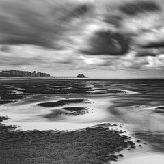 ebb tide at the beach